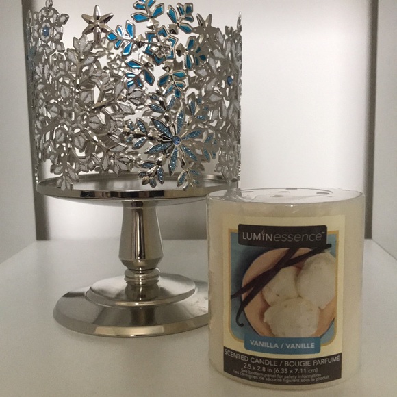 😍BATH &BODY WORKS GORGEOUS SNOWFLAKE CANDLEHOLDER WITH CANDLE-BRAND NEW!😍 - Picture 5 of 8